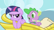 Spike reading Celestia's request to "make some friends" S1E01