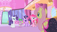 Spike looking at Rarity S1E20