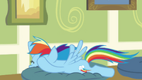 Rainbow Dash falls on pillow S2E16