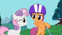 Sweetie Belle and Scootaloo looking worried S2E06