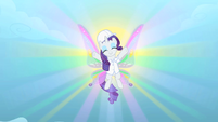 Rarity shows off resplendent wings in the factory S1E16