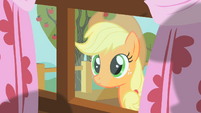 Applejack peering through window 2 S01E18