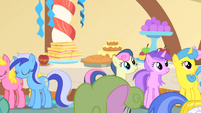 Ponies watch Princess Celestia leave the party S1E22