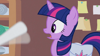 Rarity waving hoof in front of Twilight's face S1E14