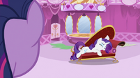 Rarity lying on a sofa S2E03