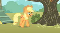 Applejack walking away from clubhouse S01E18