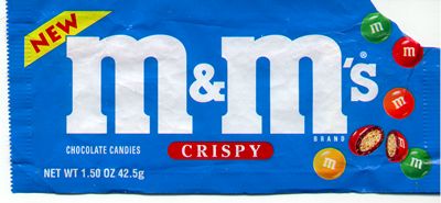 blue m&m crispy