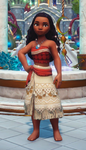 Moana arriving in Dreamlight Valley