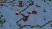 3 Super Apocalypse Tanks are seeking the challenger, right after entering the battlefield.