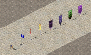 All smaller flags and banners