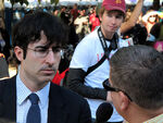 The Daily Show's John Oliver interviewing protesters