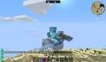 A player riding on a flying ghost horse.