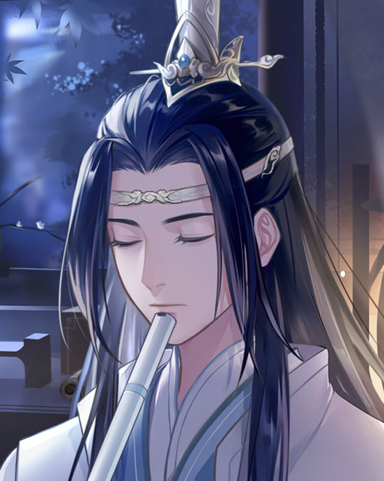 Lan xichen wearing a white hanfu, bright eyes, clear forehead