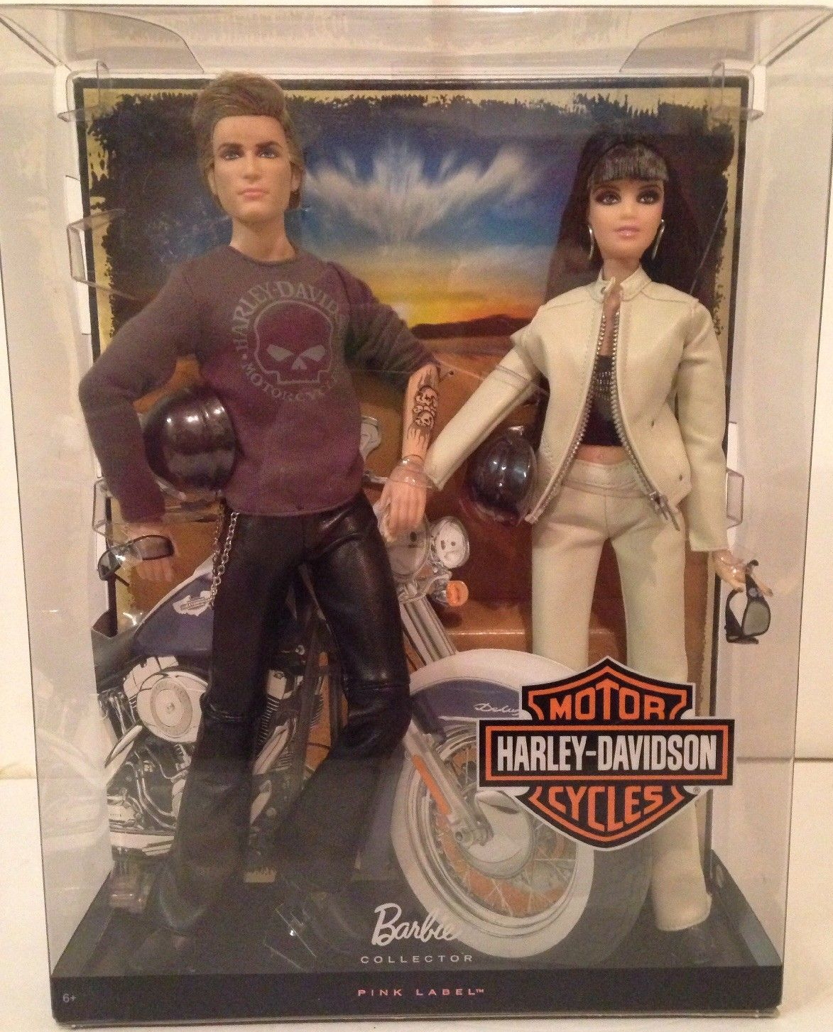 Barbie Collector Pink Label Harley-Davidson Motor Cycles Barbie & Ken Doll  Set