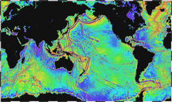 Ocean gravity map