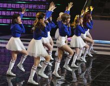 Momoland performing at the Pyeongchang Winter Olympics G-100 concert on January 30, 2018.