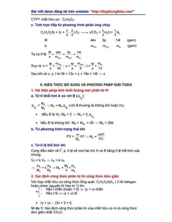 Cong Thức Phan Tử Hợp Chất Hữu Cơ Kiến Thức Wiki Fandom