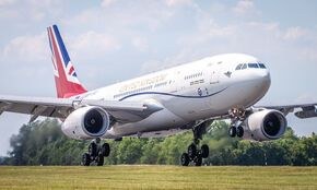 RAF Airbus A330-243 MRTT Voyager KC3 ZZ336 returns to RAF Brize Norton in June 2020 following major maintenance and displaying its new 'Global Britain' livery, now named 'Vespina' by the Royal Air Force
