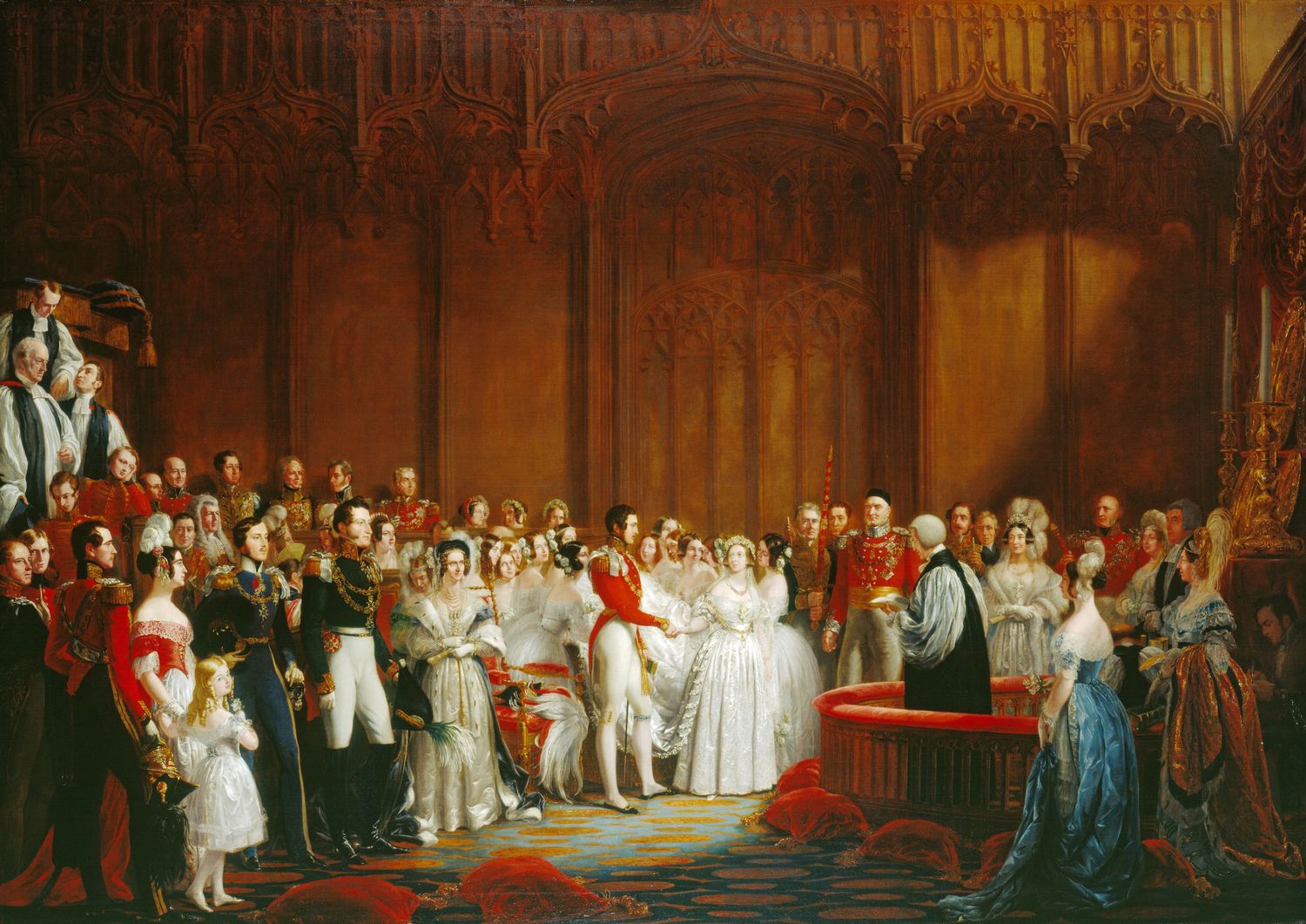 Queen Victoria and Prince Albert with the Family of King Louis Philippe at  the Chateau, 1845 - Franz Xaver Winterhalter 