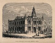 Queen Adelaide's Dispensary, Bethnal Green. Wood engraving b Wellcome V0012884