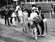 1927 - Princess Mary leads local dignitaries in a procession in Headingley, Leeds