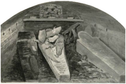 Coffins in the vault of Henry VIII St Georges Chapel Windsor