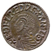 Silver penny of Aethelred II (YORYM 2000 632) obverse