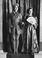 Princesses Elizabeth and Margaret starring in wartime Aladdin, 1943. (7936243828) (cropped)