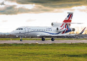 G-ZAHS, Envoy IV CC1 (Dassault Falcon 900LX) of 32 Sqn RAF at RAF Northolt, in its 'Global Britain' livery - 2022-12-06-1247-01