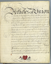 Articles of Union between England and Scotland 28 Jan 1707