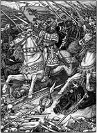 Arthur Leading the Charge at Mount Badon