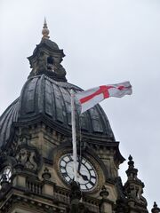 St George's flag on Leeds Town Hall