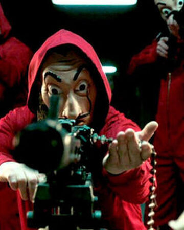 Browning Machine Gun Money Heist Wiki Fandom None of them knowing that the police won't try to storm the building again after their first failed attempt, the robbers start to use the hostages to print money, to. browning machine gun money heist wiki