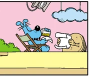 Ela e o Bidu ensaiando nos bastidores das historinhas.