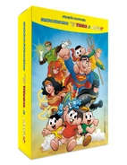 Box Crossover: Turma da Mônica & Liga da Justiça (inclui todas as edições do crossover, entre elas O Plano Infalível & A Lanterna Verde, Eu Trabalho Sozinho, Muita Fome Para Muita Velocidade, O Mestre dos Mares, Esperança, O Niver, A Birthday Story & El Cumple [Edições #44 da 2ª Série dos Gibis e Revista Turma da Mônica, Monica And Friends & Mónica Y Sus Amigos], além das capas variantes)