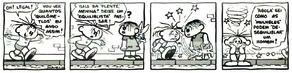 Monica's first appearance, in a comic strip from March 3rd, 1963.