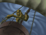 Elaine's cursed form lays hidden aboard the Sea Cucumber
