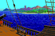 The Secret of Monkey Island (EGA); view from the Sea Monkey.