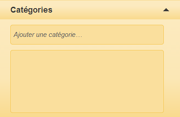 La section "Catégories