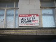 Leicester Square sign in London
