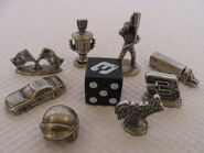 Tokens and one of two custom dice