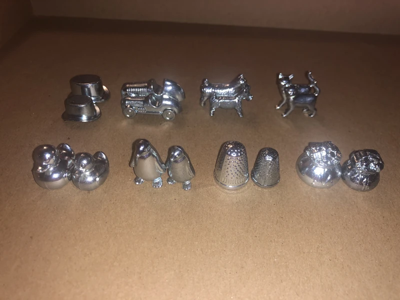 The different sizes of the tokens.