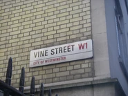 Vine Street sign in London
