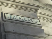 Trafalgar Square sign in London