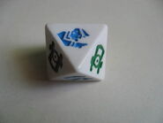 8-sided ("d8") die; Officer Edgar Mallory side