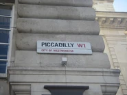 Piccadilly sign in London