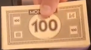 "100" moneys with key