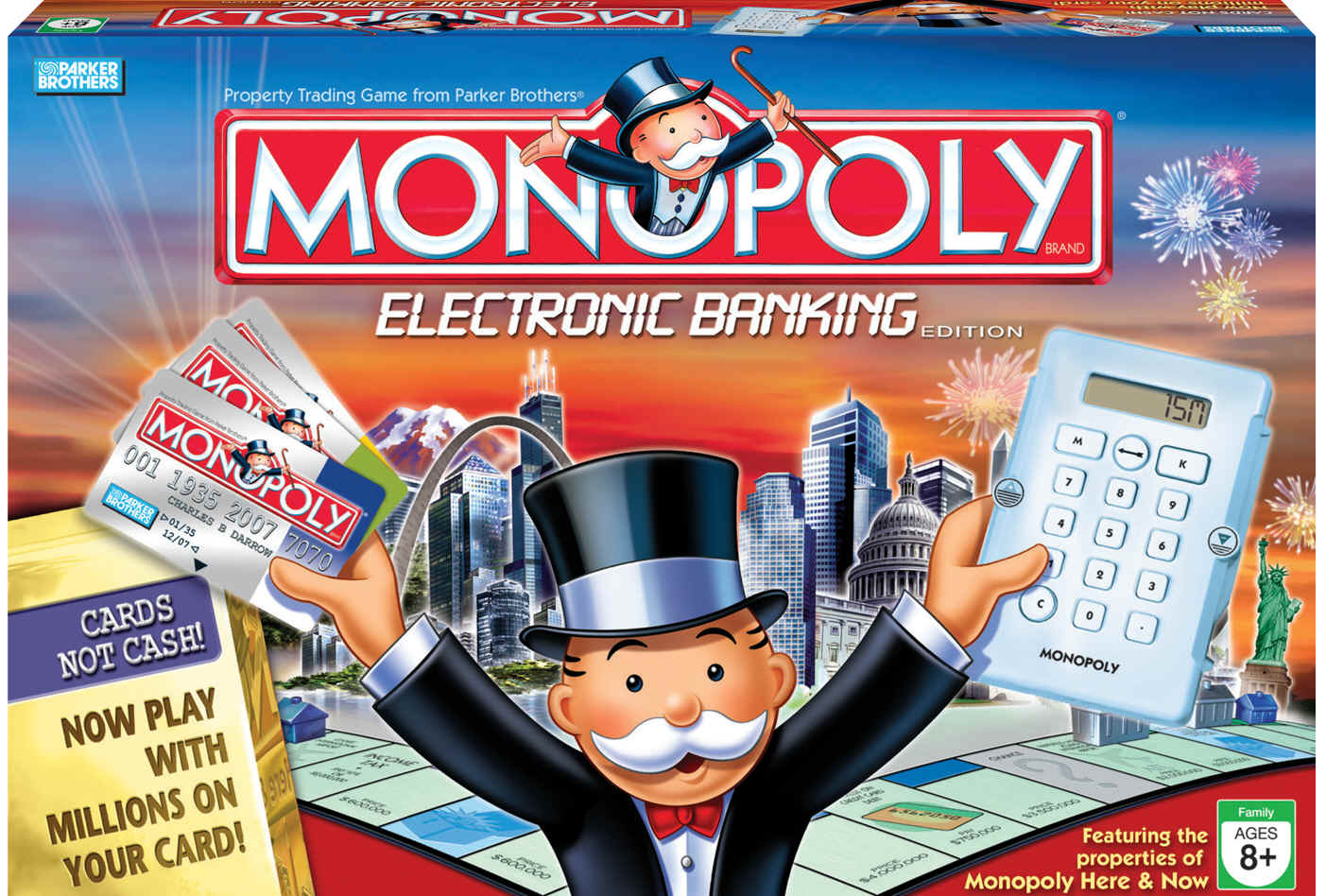 MONOPOLY ELECTRONIC BANKING MACHINE Game Parts AUTOMATIC BANKER & 6 DEBIT CARDS 