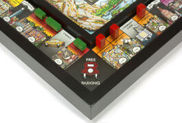 Detail of "Free Parking" corner: 3D Monopoly - The Fazzino New York Edition