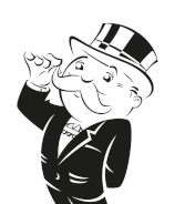Monopoly Animation - Chance symbols and Mr. Monopoly with his Mustache